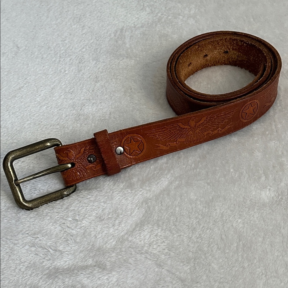 Men’s Distressed Leather Bald Eagle‎ Patriotic Cowboy Rodeo Western Belt XL 49”
